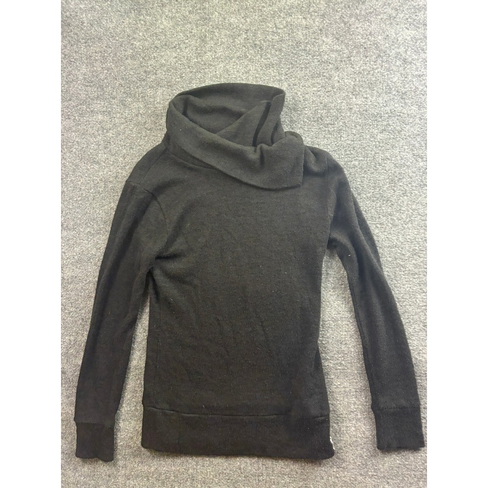KAVU Pullover Top Women Large Black Cowl Neck Long Sleeve Knit Sweater